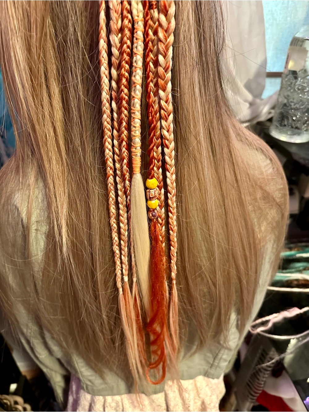 Peach & Blonde Braided Hair Extension Accent - Picture 8 of 9